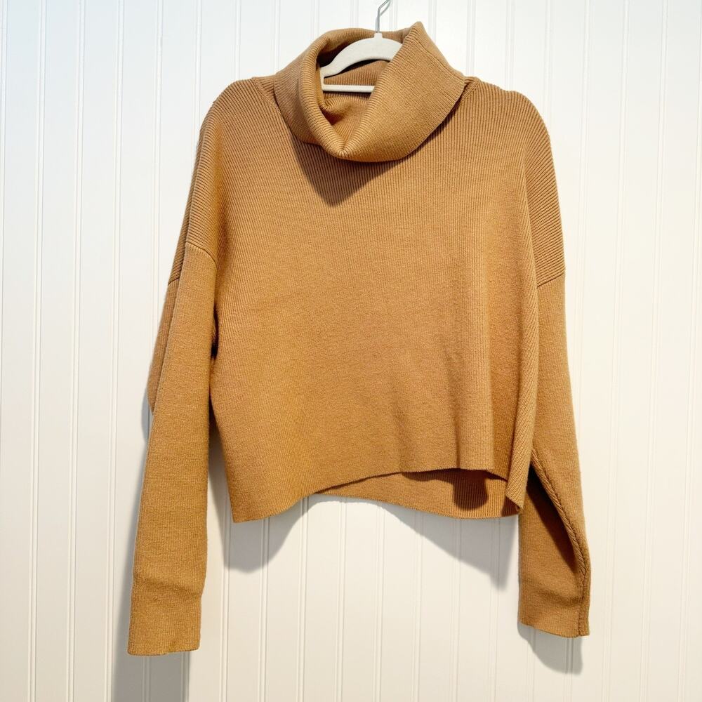 Lulus Tan Cowl Neck Sweater Size Medium